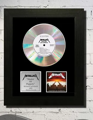 METALLICA Master DinkyDisk Award Style Record CD Display 12x10 Black/Silver • £16.99