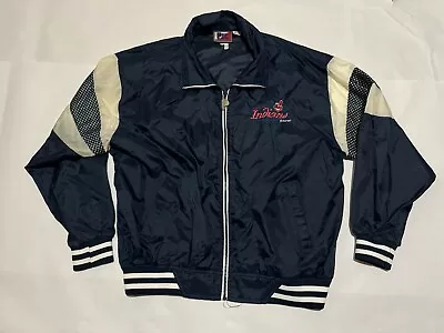 Vintage Cleveland Indians Pro Player Windbreaker Jacket Men's L Blue 1997 • $39.76