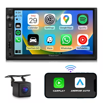 7  Double Din Car Stereo Radio Apple Android CarPlay Bluetooth FM GPS Navigation • $149.45