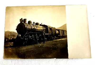 Steam Locomotion Real Photo Postcard Railroad Train W Men Crew  In Front • $15