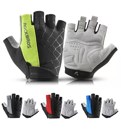 Motorcycle Fingerless Half Finger Gloves Elastic Biker Gloves Anti Slip Gloves • $11.99