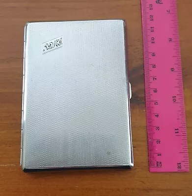 Vintage Cigarette Case.  Chromium Plated. Made In England. Monogrammed. • $5