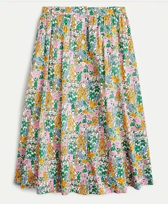 J Crew Liberty Button Front Midi Skirt In Mini Floral Walk Size 12 • $39