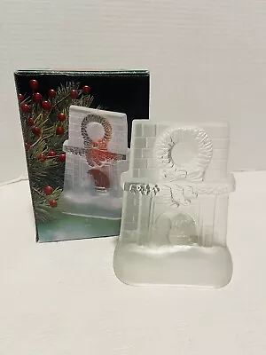 Vintage 1988 Frosted Glass And Clear Votive Chimney Scene Candle Holder • $19.99