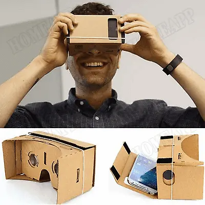 $4.79 • Buy 3D Google Cardboard Glasses VR Virtual Reality For Mobile Phone Headset