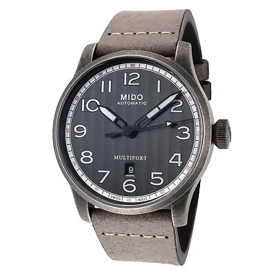 Mido Men's M0326073605000 Multifort 44mm Navy Blue Dial Leather Watch • $384.99