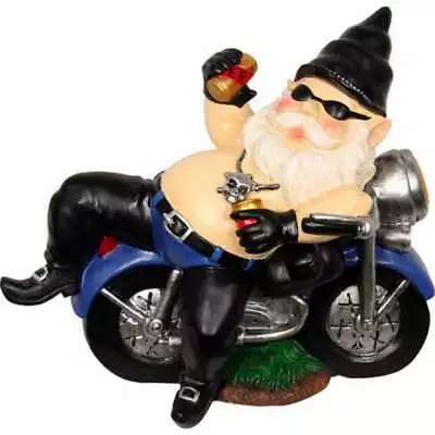 30cm DRUNK GNOME BIKER Bike Garden Outfitted Ornament Figurine Statues Christmas • $42.90