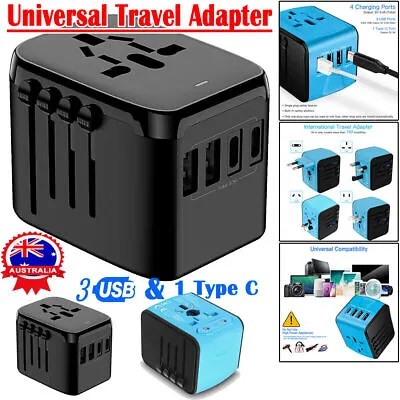 $20.96 • Buy Universal International Travel Plug 3.4A 4 USB Power Adapter Type C Worldwide