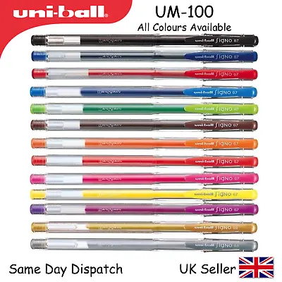 UNI-BALL UNIBALL SIGNO UM-100 EYE GEL PEN -0.7mm -UM100 -many  Colours Available • £2.79