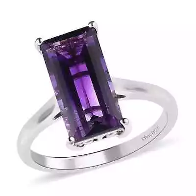 GORGEOUS!! 400ctw Moroccan Amethyst Solitaire Ring Platinum Plated Size 8 • $41