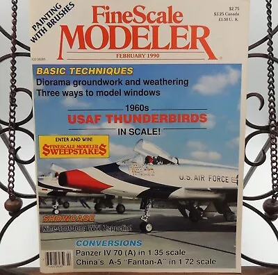 Fine Scale Modeler Magazine February 1990 Diorama Weathering 1960s Thunderbirds • $9.95