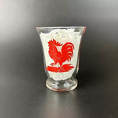 Vintage Libbey Red Rooster Flared Juice Glass Retro Glassware • $7.50