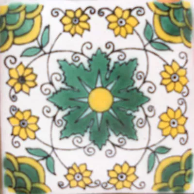 C#100)) Mexican Tile Sample Wall Floor Talavera Mexico Ceramic Handmade Pottery • $1.75