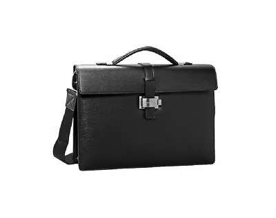Montblanc 7578 4810 Westside Detachable Strap Gusset Leather Briefcase New Italy • $795