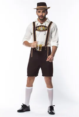£24.99 • Buy German Oktoberfest Costume Mens Bavarian Lederhosen Short Beer Guy Fancy Dress