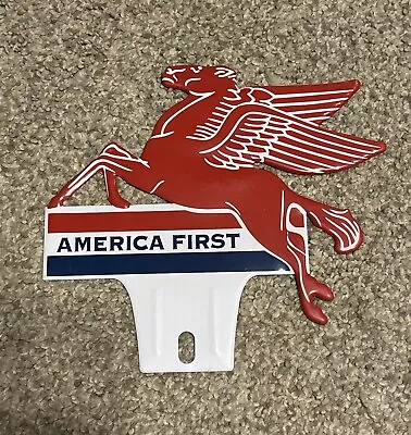 Mobil Pegasus America First  License Plate Topper Sign • $43.33