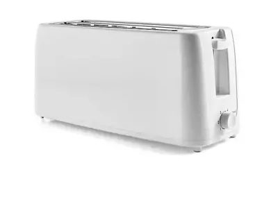 White Long Slot Design Electric Toaster 4 Slice Kitchen Appliance • £20.50