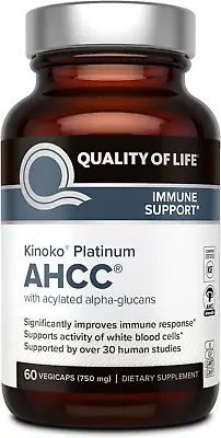 Quality Of Life Premium Kinoko Platinum AHCC Herbal Supplement 750Mg Of AHCC Pe • $189