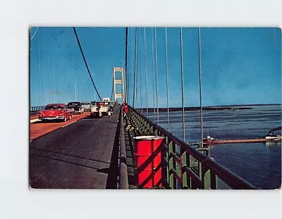 Postcard The Mackinac Bridge In Michigan • $2.09
