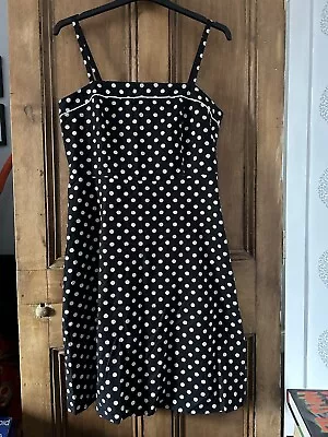 Matalan Polka Dot 50’s Style Summer Dress Size 18 Lovely Fit With Thin Straps • £8