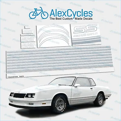 Monte Carlo SS 1987 1988 Restoration Fully Silver Decals Vinyl Stripes Chevy Kit • $127