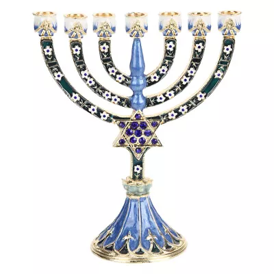  Jewish Candle Holder 7 Branches Hanukkah Candle Holder Retro Candlestick • £27.49