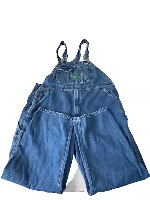 Men's Key Imperial Bib Overalls Size 44x30 Blue Denim Carpenter Workwear • $29.99