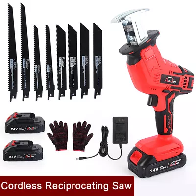 $45.49 • Buy 20V Cordless Reciprocating Saw + 2 Battery & Charger Recip Sabre Saw + 8 BLADE