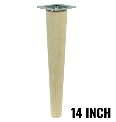 14'' Wooden Furniture Legs Tapered Feet Office Sofa Table Chair Stool Cabinet • £10.50