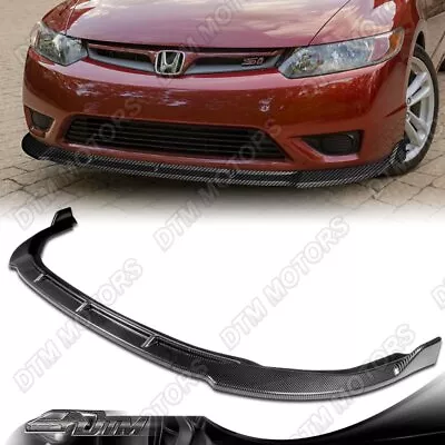 For 06-08 Honda Civic 2DR CS-Style Carbon Look Front Bumper Lip Splitter Spoiler • $82.99