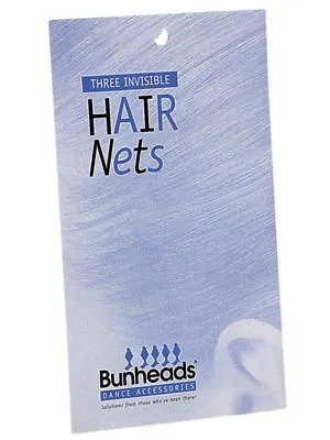 BUNHEADS INVISIBLE HAIR NETS (3 Per Pack) 5 Hair Shades/Colours • £2.95
