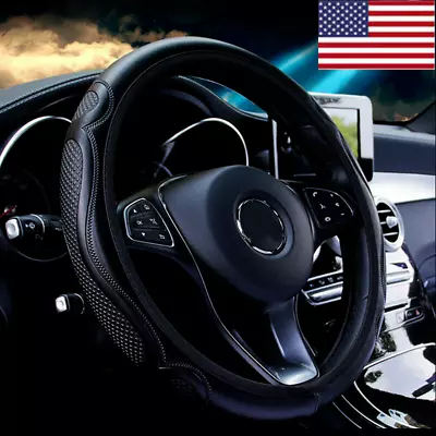 For Volvo Black Leather Car Steering Wheel Cover Anti Slip Car Accessories US • $8.99