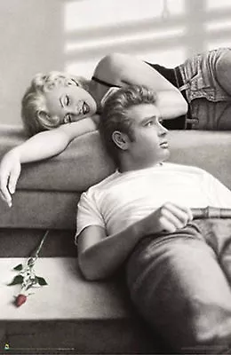 JAMES DEAN - MARILYN MONROE - LOUNGING  POSTER 24x36 SHRINK WRAPPED VINTAGE 1396 • $11.35