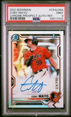 2021 COBY MAYO BOWMAN CHROME REFRACTOR /499 1st AUTO AUTOGRAPH PSA 9 MINT • $229.95