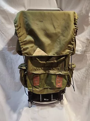 Vintage Kelty External Frame Backpack Retro XL Large Army Green Nylon 33  X 15  • $79.99