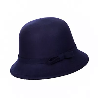 Bowler Hat Solid Color Warm Bow-knot Pure Color Bucket Hat Lady • $28.70