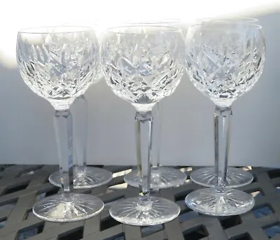 Waterford Cut Crystal Wine Stem Glasses Markham Marquis Pattern Set Of Six • $149