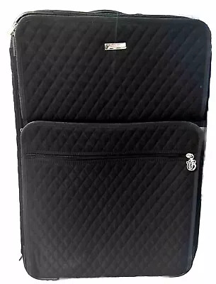 Vera Bradley 26x18 Black Expandable Upright Rolling Suitcase Luggage • $150