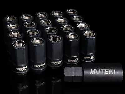 Muteki HR50 Open End 50mm Lug  Nuts 14x1.50 Black With Black Ring HR5007BB • $159.99