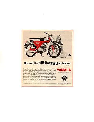 1966 Yamaha Twin Jet 100 Motorcycle  ~ Original Smaller Print Ad • $11.95