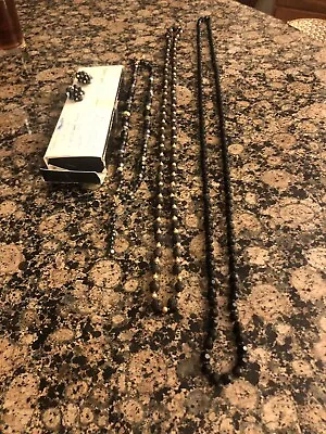 Jet Black Beads Antique • $20