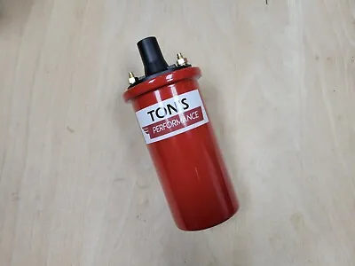 Ton's Ignition Coil Canister Round Oil Filled Red 45000 V 12 Volt 1.2 Ohm  • $31