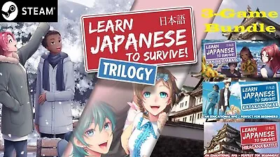 Learn Japanese To Survive! Trilogy (3 Game Bundle) | Steam Key (PC) | GLOBAL • $4.99