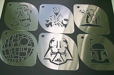 £8.95 • Buy SW1 Set Of 6pcs Star Wars R2-D2 AT-AT Han Boba Fett Vader Death Airbrush Stencil