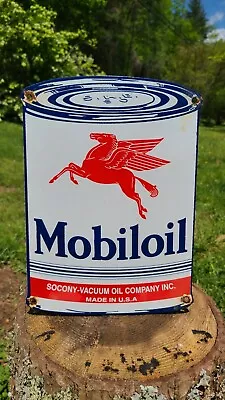 Mobiloil Gasoline Vintage Style Mobil Pegasus Gas Oil Pump Porcelain Sign • $0.99