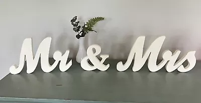 White Sign Mr And Mrs Sign Wood Letter Wedding Signs For Table Photo Props Decor • $15