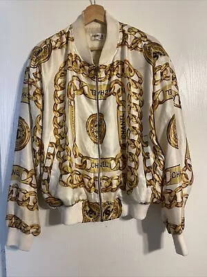 Chanel Original Vintage Chain Bomber Jacket 80s 90s Full Zip Chanel Paris 24x26” • $349.99