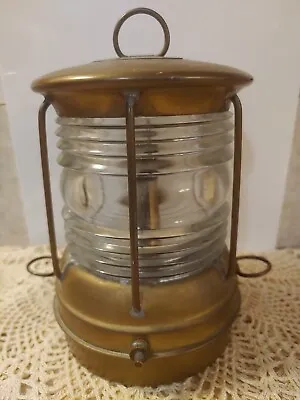  Vintage Perko Solid Brass Perkins Marine Clear  Wired Lantern 6.5  Not Tested • $159.99