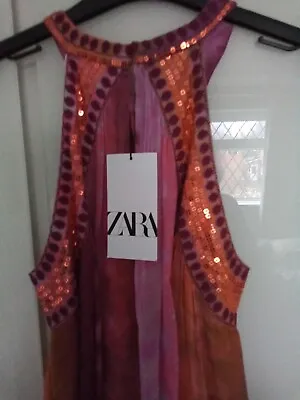 Zara Maxi Dress XS  Maxi Halter Neck Bnwt  Bust 34 Inches • £24.99