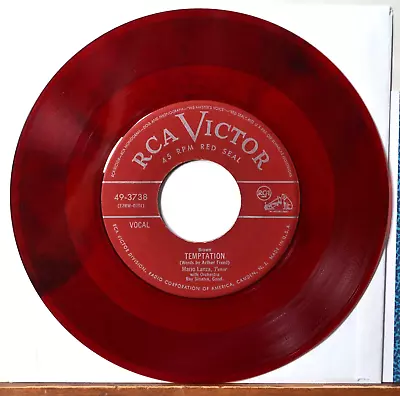 Mario Lanza Temptation / Lydia Red Wax VG+ Italian Tenor 45 7  Vinyl -Coupons! • $2.25